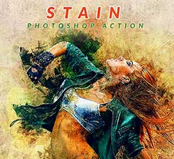 极品PS动作－污渍艺术(含高清视频教程)：Stain Photoshop Action